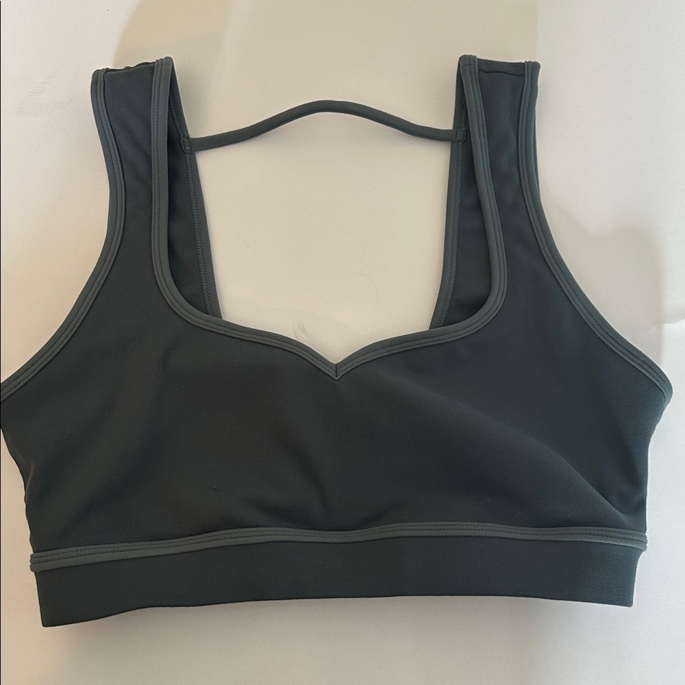 P'tula sweetheart neckline Charcoal gray Sports Bra - Picture 3 of 5